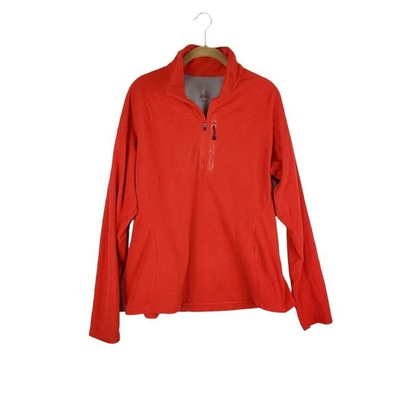 Eddie Bauer First Ascent Quarter Zip Fleece Shirt Orange Lightweight Size XXL - Picture 1 of 7